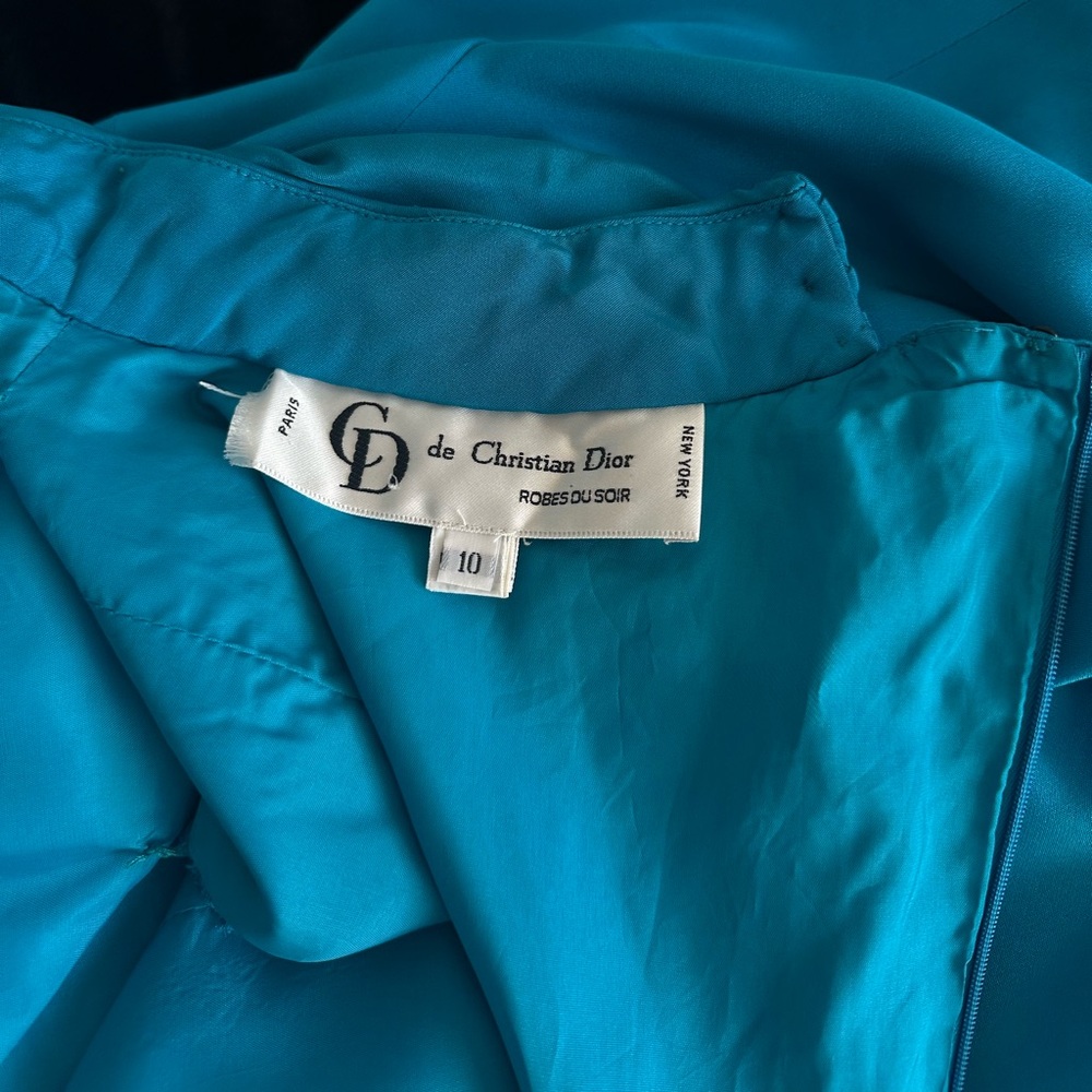 Vintage Christian Dior blue silk dress